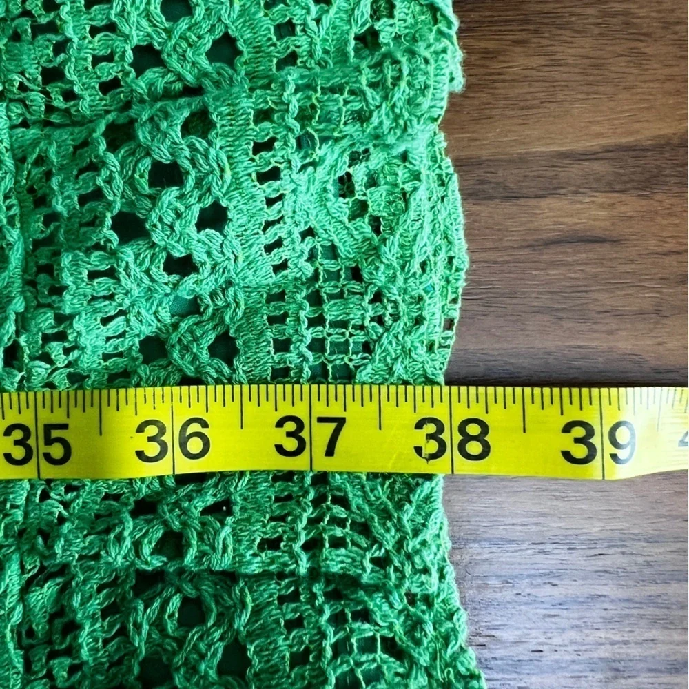 Farm Rio Halter Floral Ruffle NWT Crochet Mini Dress, Size XL - Picture 15 of 16